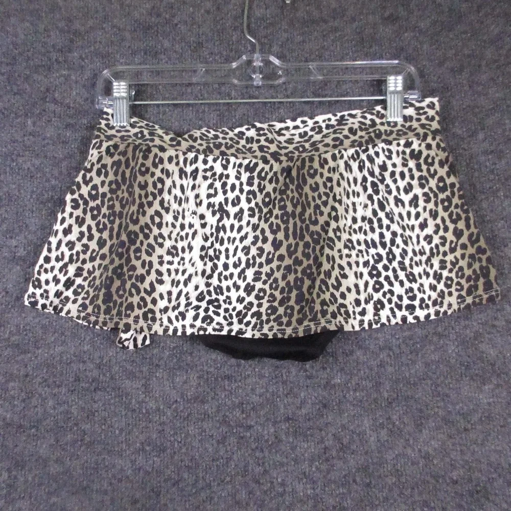 Tommy Bahama Swim Skirt Womens Small Brown Leopard Print Wrap Built In Brief